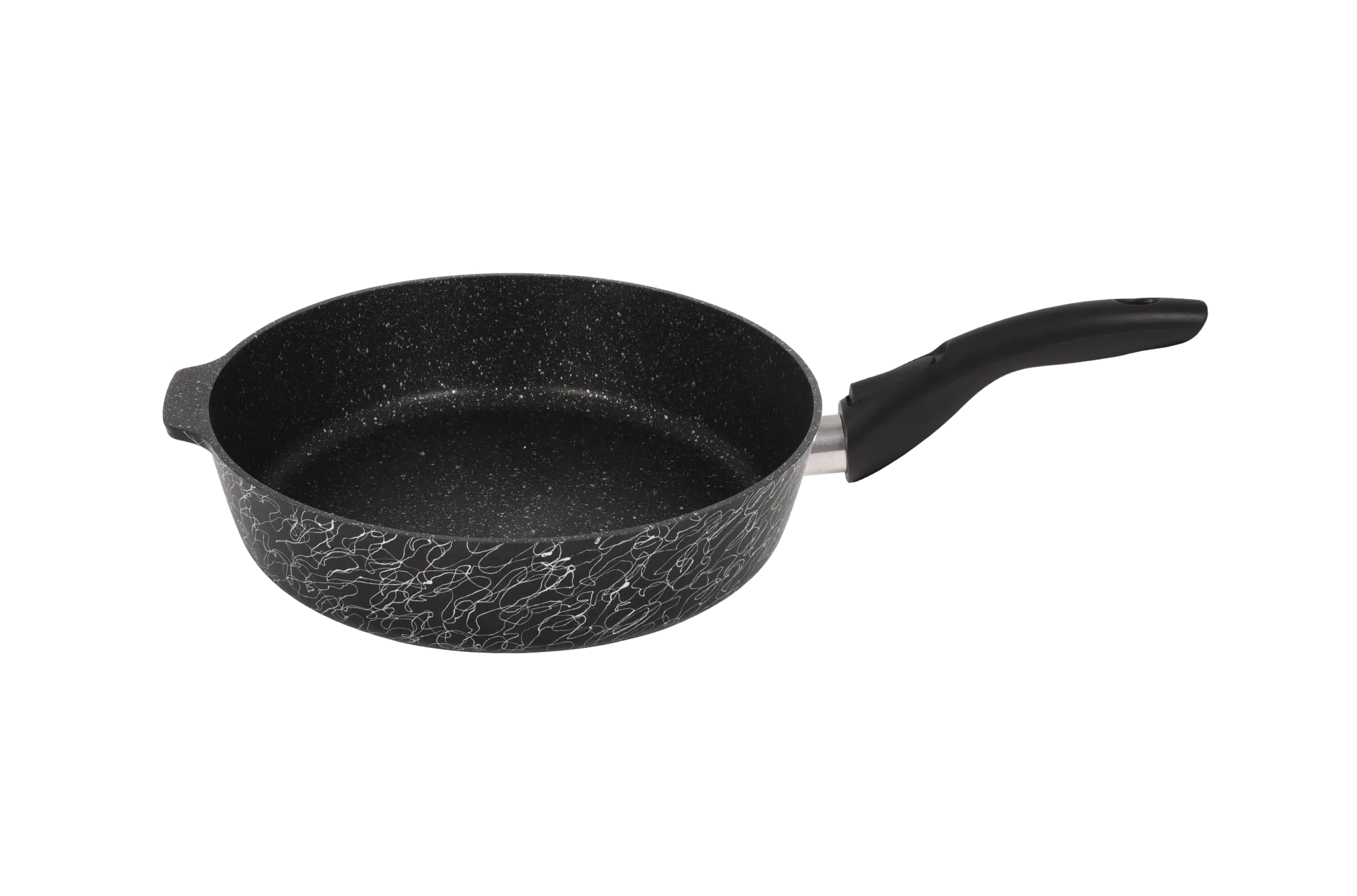 сгчс282а Сковорода 28 см со съёмной ручкой, со стеклянной крышкой Грация (черный серебро) 2 пнг 