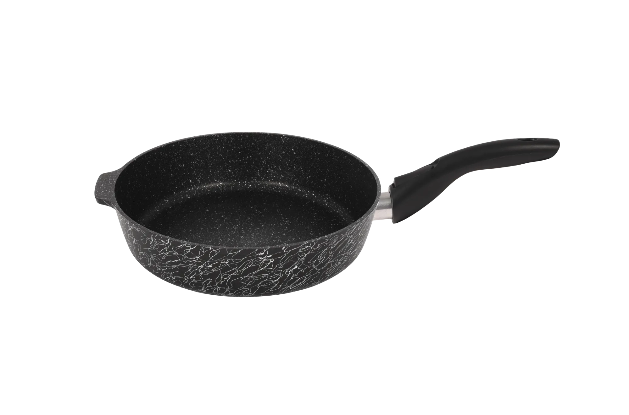 сгчс242а Сковорода 24 см со съёмной ручкой, со стеклянной крышкой Грация (черный серебро) 2 пнг 