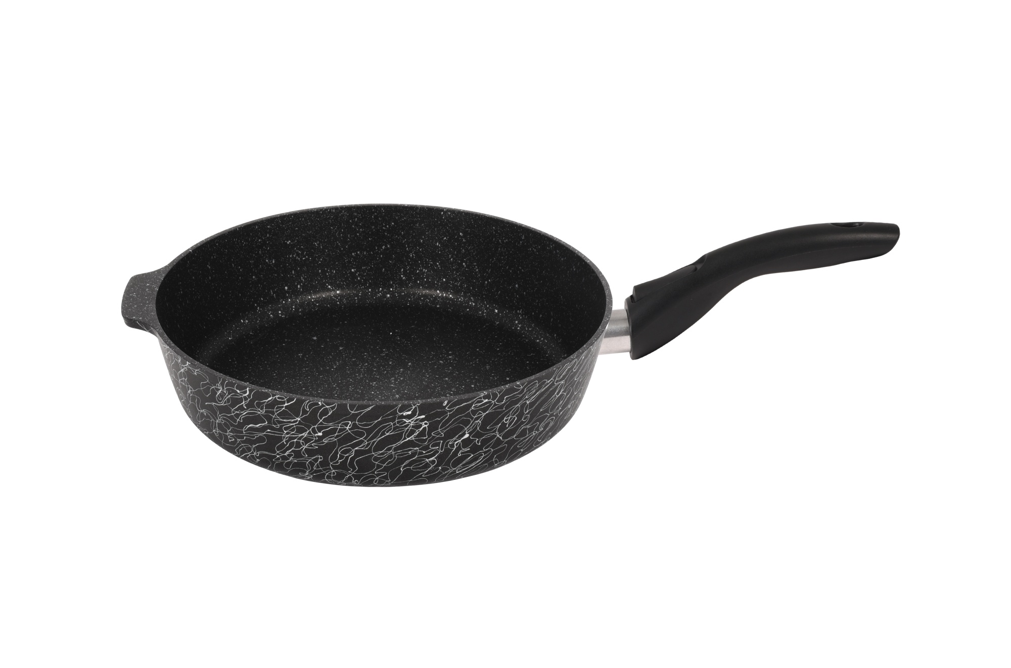 сгчс282а Сковорода 28 см со съёмной ручкой, со стеклянной крышкой Грация (черный серебро) 2 